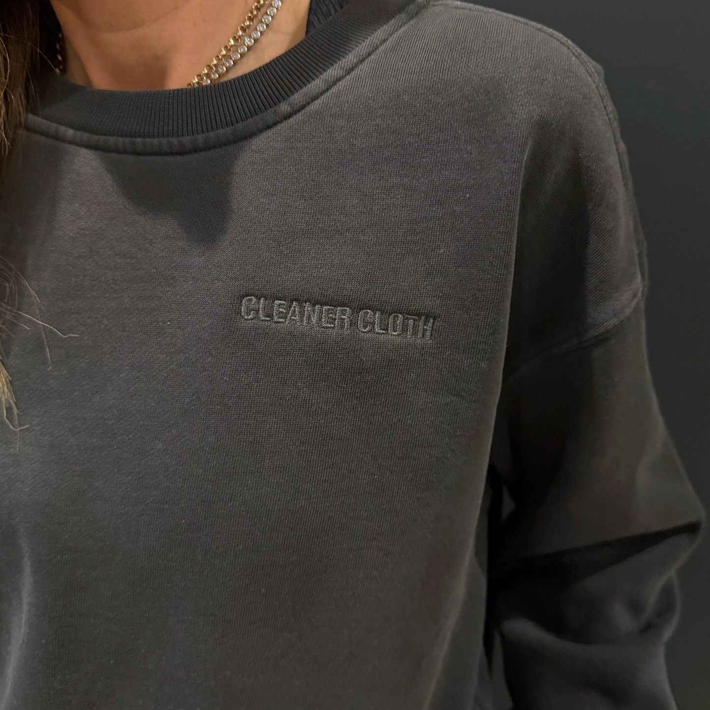 Embroidered Faded Crew