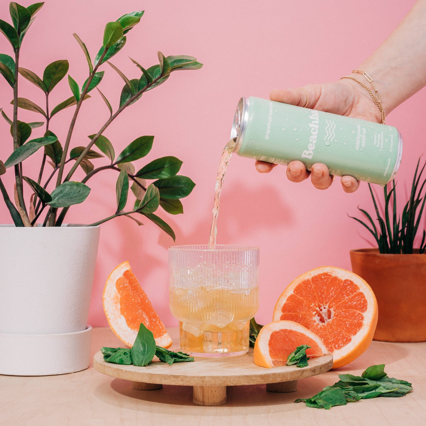 BEACHBALL Organic Iced Tea Can - Grapefruit Basil Mint
