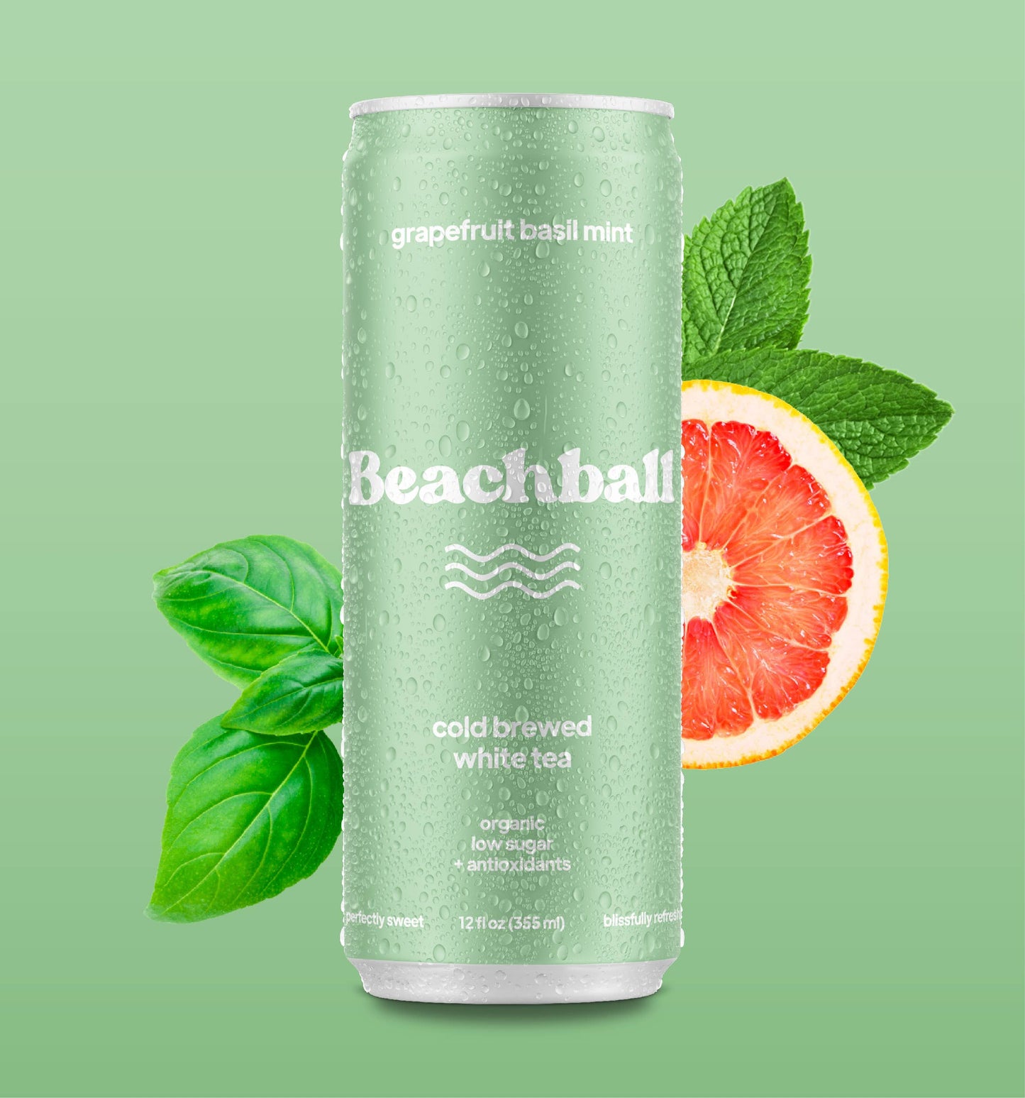 BEACHBALL Organic Iced Tea Can - Grapefruit Basil Mint
