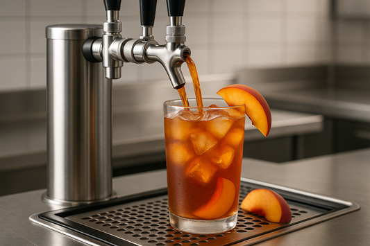 Iced Peach Tea On Tap From A Kegerator